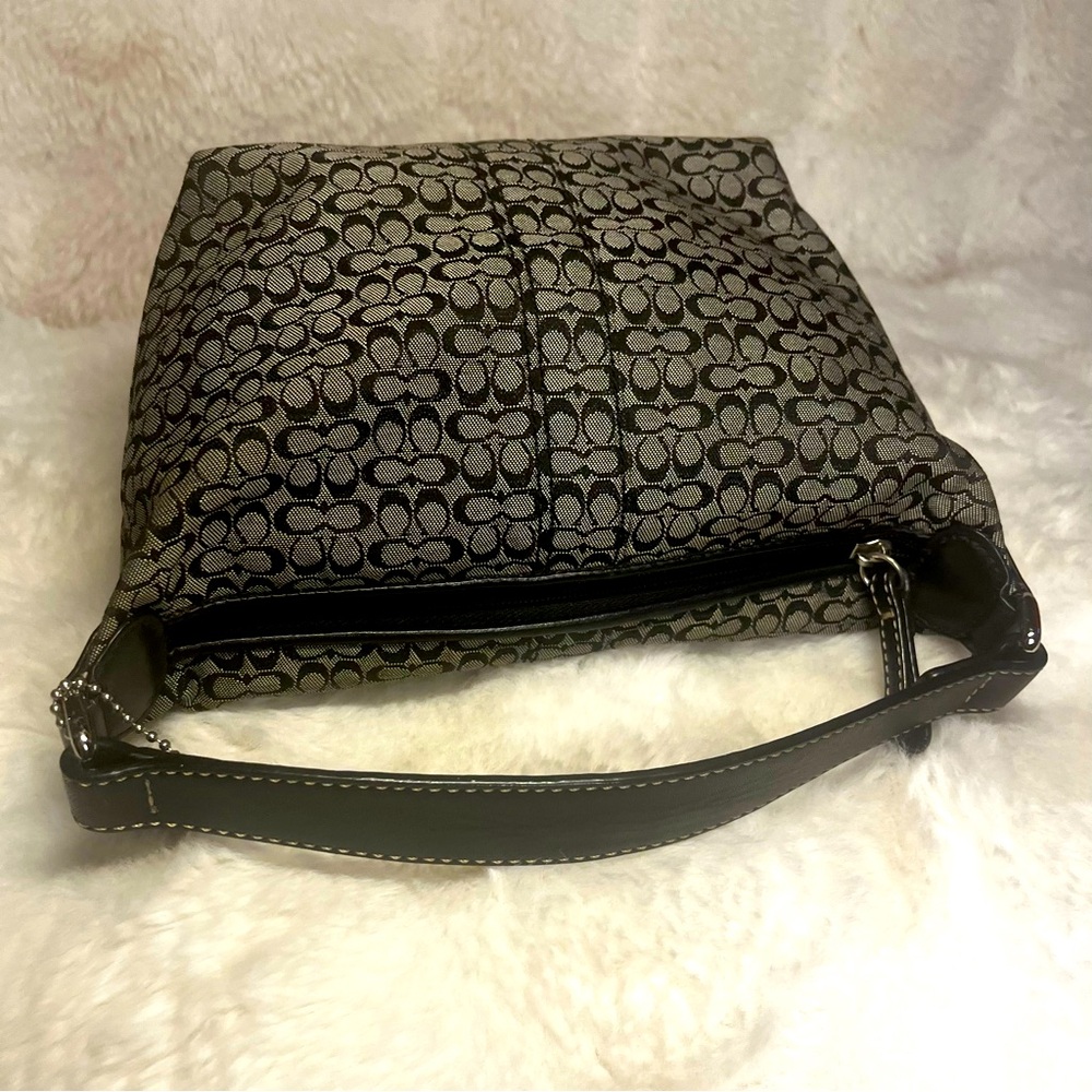 NWOT! Vintage Coach Signature “C” Mini Hobo Bag in Black/Grey - Picture 7 of 16